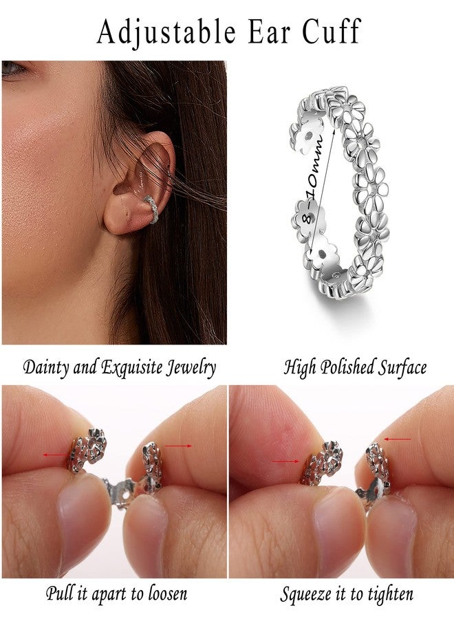 Florideco Ear Cuff Earrings Set for Women Adjustable Fake Earring Cuffs Non Piercing Earring Set Ear Jewelry Set Silver Plated - Image 2
